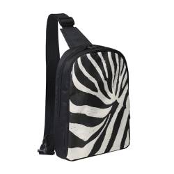 Zebra Animal Printed Chest Bag Sling Bag for Men Women, Waterproof Crossbody Backpack Men Bag for Runner Workout Hiking Cycling Travel, Schwarz , Einheitsgröße, Lässiger Tagesrucksack von LRHCNZDCP