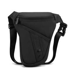 Motorrad Beintasche Männer wasserdichte Bein Tasche Motorrad Mehrzweck Messenger Schulter Taschen Gürtel Hip Bum Taille Fanny Pack Motorrad Tasche Bein(A Black) von LSHIJI