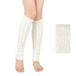 LSOJFE Damen Langer Beinwärmer Frauen Mädchen Winter Crochet Stricken Stulpen Beinstulpen Beinwärmer Kniestrümpfe Legwarmers Strümpfe Overknees, in Einheitsgröße von LSOJFE