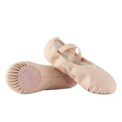 Ballett Spitzenschuhe Frauen Ballett Slipper Tanzschuhe PU Klassische Schuhe Yoga Socke Volle Sohle for Kinder Mädchen Erwachsene 735(Nude,13.5) von LSYHHXC