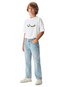 LTB Jeans Jungen-Jeanshosen Terry B Weit Mittlere Taille mit Reißverschluss aus Baumwollmischung in Lightblau - Größe 122CM von LTB Jeans