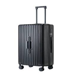 LUDAOER Trolley-Koffer 20-Zoll-Multifunktions-Passwort 24-Trolley-Koffer for Männer und Frauen, Leichter Koffer, frischer Koffer Reisekoffer (Color : Black, Size : 24in) von LUDAOER