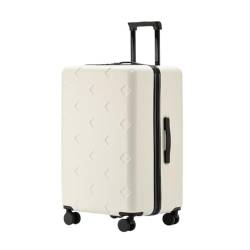 LUDAOER Trolley-Koffer Gepäck Damen Trolley Case Herren 24 Zoll Student Code Gepäck Lederkoffer 20 Zoll Boarding Case Reisekoffer (Color : White, Size : 20in) von LUDAOER