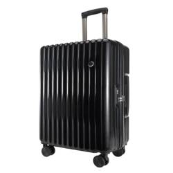 LUDAOER Trolley-Koffer Gepäck-Koffer for Männer und Frauen, Boarding-Trolley-Koffer, leicht, geräuschlos, Neuer Passwort-Koffer for Herren Reisekoffer (Color : Black, Size : 26in) von LUDAOER