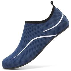 LUEDKA Badeschuhe Wasserschuhe Schwimmschuhe Strandschuhe Aquaschuhe Surfschuhe Barfußschuhe Tauchschuhe Wassersportschuhe für Damen Herren(Dunkelblau,45 EU) von LUEDKA