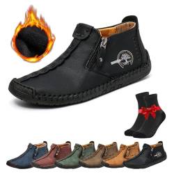 LUGEZLRJ Phanile Herrenschuhe, Herren-Outdoor-Bequeme Fußgewölbeunterstützung, wasserdichte Wanderschuhe, orthopädische Turnschuhe, atmungsaktiv(Black,48 EU) von LUGEZLRJ