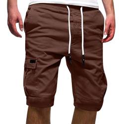 LUNULE Kurze Hose Herren, Cargo Shorts Herren Shorts Herren Sommer Shorts Bermuda Freizeithose Mit Taschen Leichte Sport Shorts Weich Bequem Dreiviertel Hose Herren Warehouse Deals Angebote(Braun,XL) von LUNULE