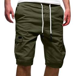 LUNULE Shorts Herren, Kurze Hose Sommerhose Herren Shorts Bermuda Freizeithose Mit Taschen Leichte Sport Shorts Weich Bequem Herren Shorts Angebote des Tages Heute Blitzangebote(Armeegrün,3XL) von LUNULE