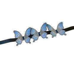 LUOFENG Halskette für Damen, trendiges Gothic-Halsband mit Schmetterlingen, Punk-Gothic-Leder, Schmetterlinge, Choker, modische, einfache Schlüsselbeinkette für Frauen von LUOFENG