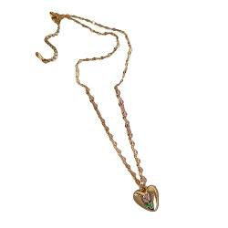 LUOFENG Halskette für Frauen, Herz-Anhänger-Halskette im koreanischen Stil, Kristallblume, Schlüsselbeinkette, 2023, süße, coole Perlenketten, Schmuck von LUOFENG