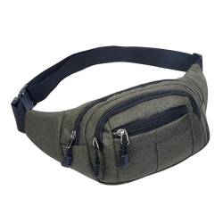 LVFXQRXO Gürteltasche Taillenbeutel Freizeit Tailentasche Canvas Männer Frauen Gürteln Im Freien Wandern, Laufen, Reisen-Dunkelgrün von LVFXQRXO