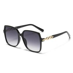 LVTFCO Fashion Square Trendy Fahrradsonnenbrille für Damen mit großem Rahmen, bunte Sonnenbrille, weiblicher Farbverlauf, Outdoor-Sonnenbrille für Damen, Schwarz von LVTFCO