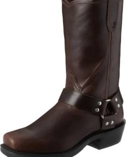 LVTFIYQX Männer Retro Ritter Stiefel Nieted Western Cowboy Hohe Stiefel Vintage Quadrat Erwachsene Biker Boots,Gelb,45 EU von LVTFIYQX