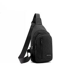 Brusttasche für Herren Freizeit-Brusttasche aus Stoff for Herren für Wandern, Reisen, Sport(Black) von LVUNZJCA