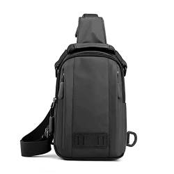 Brusttasche für Herren Männer Brusttasche Männliche minimalistische Umhängetasche für Wandern, Reisen, Sport(Black) von LVUNZJCA