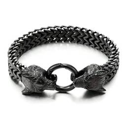 LWXLP Totenkopf-Perlenarmband für Herren, dominantes Retro-Punk-Trend-Armband, Gothic, Hip-Hop, Rock, Motorradfahren, Schmuck, Geschenk von LWXLP