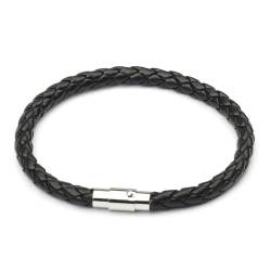 LWXLP Trendy Männer Schwarzes Lederarmband Freundschaftsarmbänder Armreifen Pulseras Hombre Punk Männer Schmuck Weihnachtsgeschenk von LWXLP