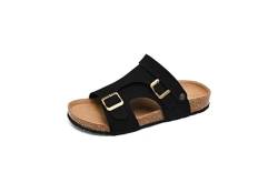 LXJYDN Sandalen Men Fashionable Cork Sandals Casual Beach Sandals-Black-45 von LXJYDN