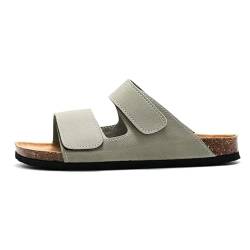 LXJYDN Sandalen Men Trendy Cork Velcro Sandals Casual Versatile Beach Sandals-Gray-45 von LXJYDN