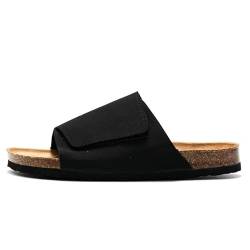 LXJYDN Sandalen Men Trendy Suede Cork Sandals Casual Versatile Beach Sandals-Black-40 von LXJYDN