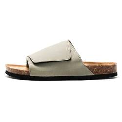 LXJYDN Sandalen Men Trendy Suede Cork Sandals Casual Versatile Beach Sandals-Gray-40 von LXJYDN
