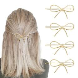 Hohle Haarspangen,4PCS Haarspange Gold,Metall Haarspange,Damen Süße Haarschmuck Hair Clip,Haarklammern Rutschfeste Kleine Haarschleifen Clips,Haarspangen Damen Metall Retro für Hochzeit Party Mädchen von LXONTSG