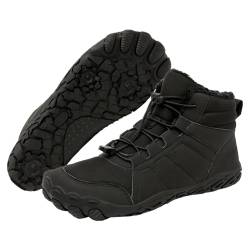 LYEAA Barfuß-Schneestiefel, High-Top-Barfußschuhe, rutschfest, minimalistische Stiefeletten, wasserdichte Plüsch-Barfußschuhe, Thermisch, zum Wandern, Klettern von LYEAA