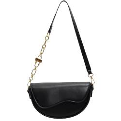 LYEAA Umhängetasche für Damen, Sattel-Hobo-Handtasche, PU-Leder, Klappe, Unterarmtasche, Vintage-Umhängetasche für Geschäftsreisen von LYEAA