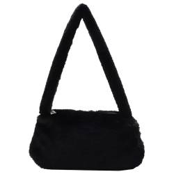 LYHYDMA plüsch handtasche Frauen Kuh Druck Mini Schulter Taschen Plüsch Druck Shopper Geldbörsen Weibliche Handtasche Winter Plüsch Unterarm Taschen Flauschigen Tragetaschen Geldbörsen(B Small) von LYHYDMA