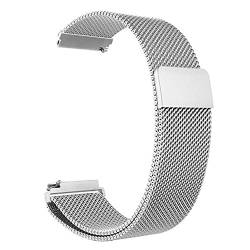 LYYLTX Edelstahl Mesh Uhrenarmband Metall Schnellverschluss Magnetverschluss Einstellbar Ersatz Armband Smartwatch Edelstahlarmband Breite16mm/18mm/20mm/22mm/24mm Für Damen Herren (18mm,Silber) von LYYLTX