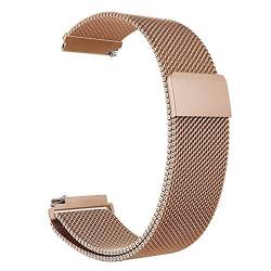 LYYLTX Edelstahl Mesh Uhrenarmband Metall Schnellverschluss Magnetverschluss Einstellbar Ersatz Armband Smartwatch Edelstahlarmband Breite16mm/18mm/20mm/22mm/24mm Für Damen Herren (20mm,Rose Gold) von LYYLTX