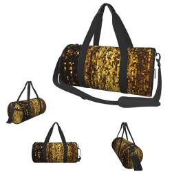 Sporttasche mit goldfarbenen Pailletten, glitzernd, für Damen und Herren, wasserdicht, Reisebeutel, wandelbar, Handgepäcktasche für Reisen, Sport, Schwarz, Einheitsgröße, Schwarz , Einheitsgröße von LZQPOEAS