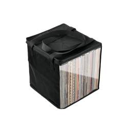 Vinyl-Schallplatten-Tragetasche, Aufbewahrungsbox für Vinylalben, Aufbewahrungsbox für Vinyl-Schallplatten und staubdichte Griffe, zusammenklappbare V-LP-Deckel mit von LZYWOD