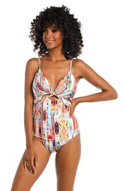 La Blanca Damen Standard Twist Keyhole Einteiler Badeanzug, Mehrfarbig/Desert Dream, 44 von La Blanca