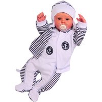 La Bortini Strampler, Jäckchen & Mütze Strampler Mütze und Hemdchen Set Baby Anzug 3tlg aus reiner Baumwolle, 44 50 56 62 68 74 80 von La Bortini