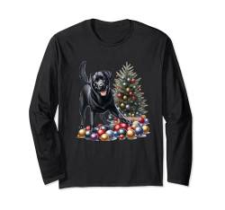 Hund Black Labrador Retriever Weihnachten Langarmshirt von Labrador Retriever Dogs Apparel