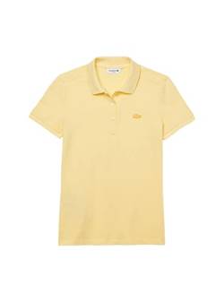 Lacoste Damen PF5462 Polo Shirt Kurzarm, Frauen Polo-Hemd,4 Knopf,Slim Fit,NAPOLITAN Yellow (6XP),42 von Lacoste