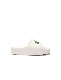 Lacoste Damen Pantoletten Serve Slide 2.0 223 1 CFA, Frauen Slipper,sommerclogs,Sandalen,Slides,Offwhite/DUNKELGRÜN (1Y5),40.5 EU / 7 UK von Lacoste