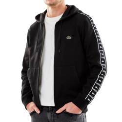 Lacoste Herren Kapuzenjacke Sweatjacke Jacke Jogger Hoodie mit Reißverschluss, Farbe:Schwarz, Artikel:-031 noir, Größe:L von Lacoste