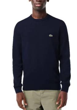 Lacoste Herren Pullover Rundhals AH0128, Männer Basic Strickpulli,Regular Fit,Blau,7 (XXL) von Lacoste