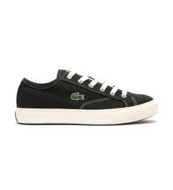 Lacoste für Herren. 47CMA0005_454 Backcourt Schuhe schwarz (43), Stoff, Wohnung, Schnürsenkel, Lässig von Lacoste