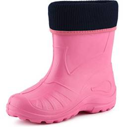 Ladeheid Kinder Mädchen Jungen Federleichte Eva Thermo Gummistiefel Gefüttert KL058 (Hellrosa, 33 EU) von Ladeheid