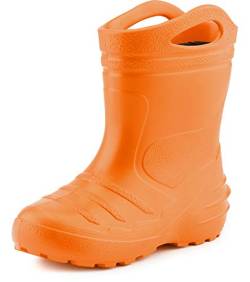 Ladeheid Gummistiefel Kinder federleichte Eva Regenstiefel für Mädchen und Jungen Thermo Gummistiefel gefüttert KL051 (Orange, 32 EU) von Ladeheid