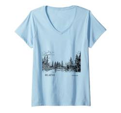 Damen Blaine Minnesota T-Shirt mit V-Ausschnitt von Lakeric