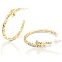 Lale Collection® Paar Ohrstecker Design Nagel Ohrring Zirkonia Gold Silber Schmuck Accessoire Elegant, Zirkonia, Vergoldet, Hypoallergen, Filigran, Hochwertig, Elegant von Lale Collection