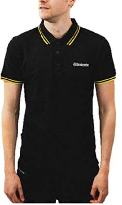 Lambretta Mens Black/Gold Twin Tipped Polo Shirt S von Lambretta