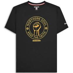 Lambretta Northern Soul Keep The Faith Herren T-Shirt aus weicher Baumwolle, 4245, Schwarz, Schwarz , L von Lambretta