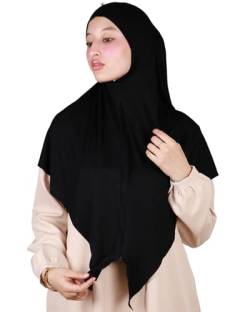 Lamis Hijab - Hijab zum Überziehen mit Reißverschluss ohne Nadeln für muslimische Frauen HE320, Schwarz , One size von Lamis Hijab