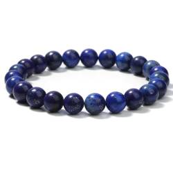 Landorilo Handmade Echte Natursteinperlen Heilsteine Armband Damen Chakren Perlenarmband, 8MM Runde Edelsteine Yoga Armbänder, Chakra Armbänder Männer(Lapislazuli) von Landorilo