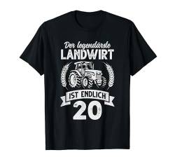 20. Geburtstag Traktor Bauer Landwirt T-Shirt von Landwirtschaft Geschenke Bauern Landwirte